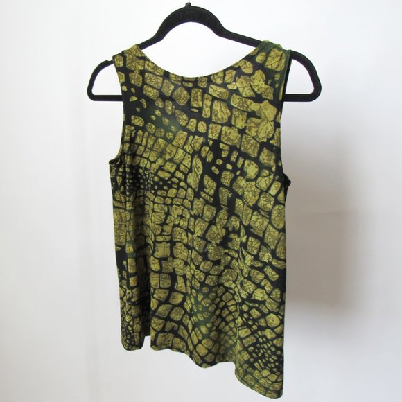 Cute Y2K Green Stretch Knit Printed Top Sleeveless Tank Top Summer Size/M-L - Picture 5 of 9